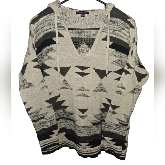 American Eagle Outfitters hooded knit Sweater, Size Small, Tribal Aztec - Picture 2 of 8
